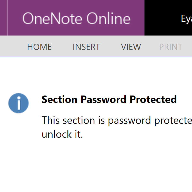 Password Protected Section for the OneNote Web App [2012]