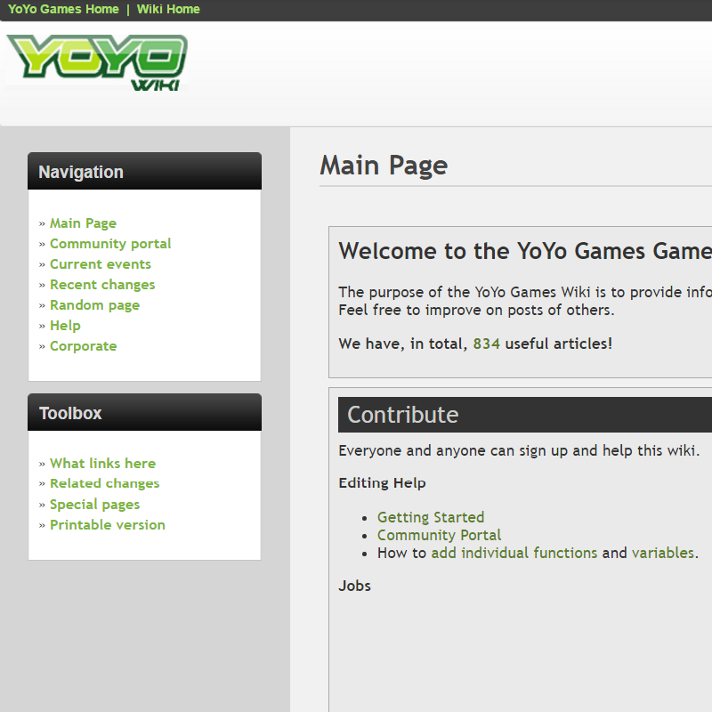 YoYo Games Wiki & GMpedia.org [2007–2009]